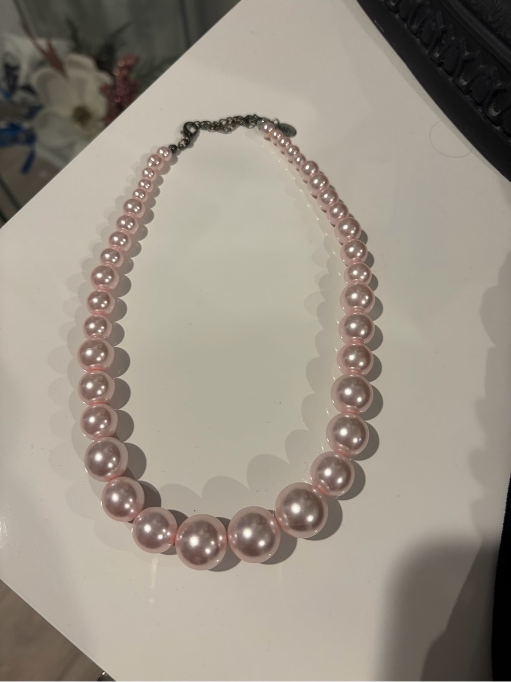 Classic Pink Pearl Strand Necklace - Elegant Women's Jewelry